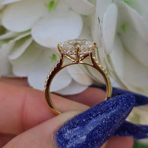 IGI/GIA Lab Grown Cut Diamond Vintage 14K Anillo de boda/compromiso amarillo Unisex Oro blanco fino para fiesta de aniversario-Worthy - Product Image 4