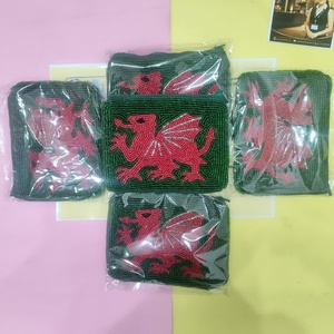 Grüner walisischer roter Drache Perlen-Reißverschlussbeutel Handbestickte Münzbörse Geldbörse Handgefertigter walisischer Drachen-Kosmetikbeutel - Product Image 5