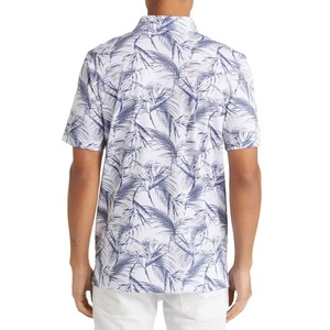 Chemises de golf pour hommes de qualité supérieure, logo sur le devant, couleur unie, blanc bleu, coton, manches courtes, été, décontractées, respirantes, séchage rapide - Product Image 2