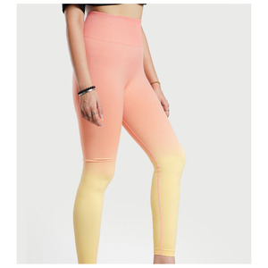 Leggings de yoga taille haute à dégradé de couleurs avec bande latérale, longueur intégrale, sans coutures, extensibles dans les quatre sens - Product Image 3