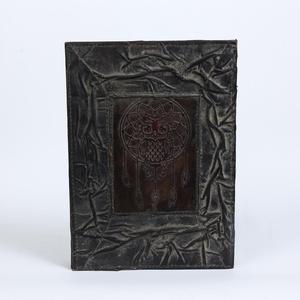Handmade Mini Hardcover Leather Diary Embossed <b>Owl</b> Dreamcatcher Design Water Color Paper B6 Size Eco-Friendly Gift for <b>Christmas</b> - Product Image 1
