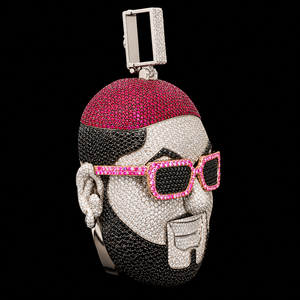 จี้หน้าแบบ Iced Out ประดับเพชรทรงกลมเจียระไนแบบ Brilliant Cut ด้วยโมอิสซาไนต์ ฝังแบบ Micro Insert สไตล์ฮิปฮอป เหมาะสำหรับเป็นของขวัญในงานปาร์ตี้ - Product Image 3
