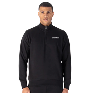 Men's Quarter <b>Zip</b> Fleece Tracksuit Set Stand Collar Pullover Tapered <b>Trousers</b> Modern Fit Minimal Athletic Activewear OEM Apparel - Product Image 4