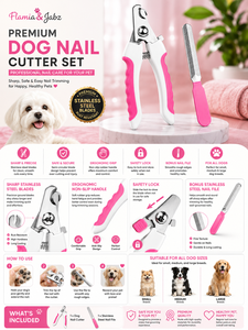 Flamia & Jabz Cortauñas Ecológico para Mascotas con Lima, Acero Inoxidable, Mango Blanco y Rosa para el Cuidado de las Uñas de Perros - Product Image 4