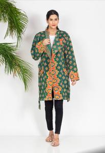 Custom Women's Kantha <b>Jacket</b> Cotton Quilted Coat Handmade Reversible Vintage Boho <b>Patchwork</b> <b>Jacket</b> Private Label Wholesale - Product Image 2