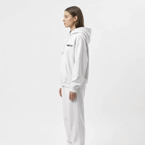 Women's Two piece Custom 350gsm Cotton Fleece Tracksuit, Oversized Customize Logo Hoodie and <b>Sweatpants</b> <b>Set</b>, Custom Streetwear - Product Image 5