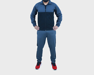Ensemble survêtement homme personnalisé de haute qualité en coton épais 500 g/m² : sweat à capuche zippé et pantalon de jogging - Product Image 1