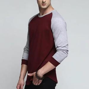 Men's <b>Raglan</b> Sleeve Color Blocked Long Sleeve T-Shirt O-Neck Regular Fit Casual Solid Knitted <b>Top</b> Contrast Trim - Product Image 6