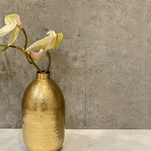 Vase en métal finition or moderne, élégant support décoratif pour fleurs fraîches, arrangements artificiels et décoration intérieure - Product Image 2