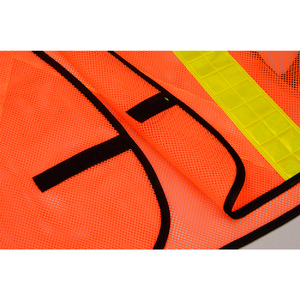 Chaleco de Seguridad Reflectante Naranja de Alta Visibilidad, Transpirable, con Cuello en V, Ropa de Trabajo para Hombre, para Uso Industrial en Exteriores - Product Image 5