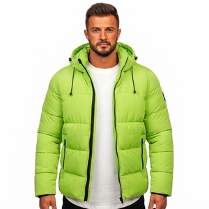 <b>Men</b> Quilted Puffer Jacket Hooded Winter <b>Coat</b> Warm Lightweight Outdoor Casual Jacket Bulk Custom Production - Product Image 5