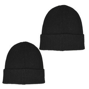Bonnet d'hiver double couche personnalisé avec logo, jaune et noir, tricoté, haute visibilité, casquette de sécurité, bonnet chaud à revers, vente en gros - Product Image 1