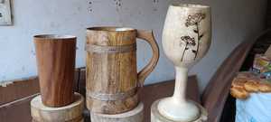 Eco-Friendly Polished Wooden Viking <b>Mug</b> with Hand Carved Engraving and Animal Design-Valentine's Day & Halloween Gift - Product Image 3