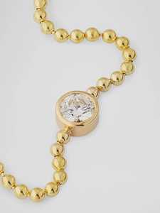 2Ct Diamond Chain <b>Bracelets</b> 14k 18k <b>Solid</b> Gold Round Lab Grown Bezel Set Solitaire Statement 2.5 mm Ball Bead Chain Manufacture - Product Image 5