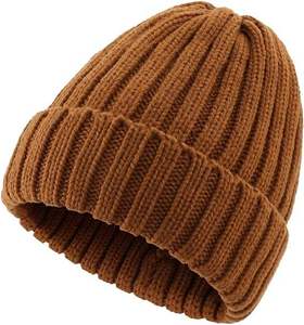 Custom Logo Plain Knitted Beanie Hat High Quality Cuffed Warm Winter Skull <b>Cap</b> Soft Thermal Outdoor Headwear for <b>Men</b> and Women - Product Image 5