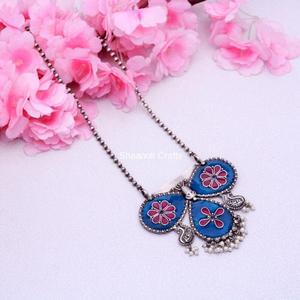 Butterfly Design Silver Plated Necklaces Long Silver Chain Designer Pendant Jewellery for Womens and Girls for Wedding Party's - Product Image 1