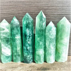 Venta al por mayor a granel verde fluorita obeliscos Torres puntos piedra semipreciosa Natural cristal artesanía Reiki rocas cuarzo Jade piedra preciosa - Product Image 3