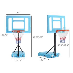 Canestro da Basket Portatile Regolabile in Altezza per Bordo Piscina con Tabellone Trasparente 36.5"-48.5" e Base Riempibile, Sistema Gioco per Bambini Attivi - Product Image 3