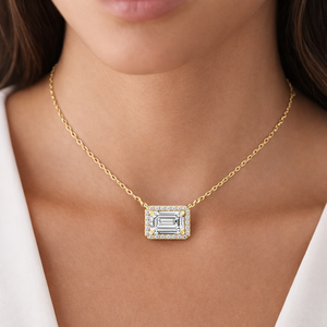 Collar de Diamantes con Halo Brillante en Oro, Joyería Fina OEM/ODM, Estilo Vintage, Regalo Unisex para Aniversario - Product Image 3