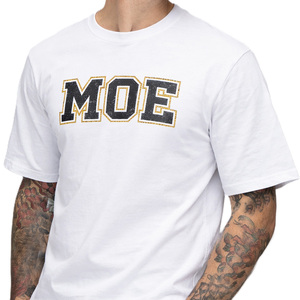 Camiseta casual de algodón con cuello redondo y estampado minimalista para hombre, estilo urbano, manga corta, corte relajado, OEM, marca privada - Product Image 3