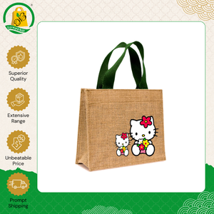 Sac de shopping en satin et jute imprimé sur mesure avec poignée, de bonne qualité, fourni directement par l'usine, à prix abordable - Product Image 5