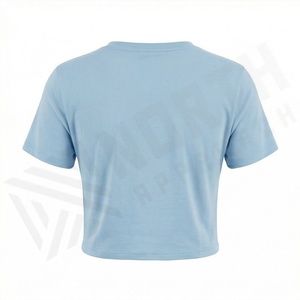 เสื้อครอปท็อปผู้หญิงผ้าฝ้ายสีสันตามสั่ง พิมพ์ลายแฟชั่นลำลอง สตรีทแวร์ ฟิตเนส ออกกำลังกาย เสื้อยืดแอคทีฟแวร์ - Product Image 2