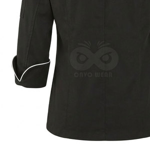Veste de chef moderne ajustée unisexe avec fermeture boutonnée pour les professionnels de la restauration - Product Image 4