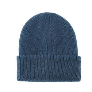 Gorro de punto con doble puño y bordado personalizado, gorro de invierno para hombre, ropa de calle informal, gorros al por mayor, suministro de marca de etiqueta privada de fábrica - Product Image 1
