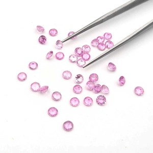 Saphir rose naturel, taille ronde, facetté, pierres précieuses en vrac, lot de 1 à 5 mm, pour la création de bijoux faits main - Product Image 5