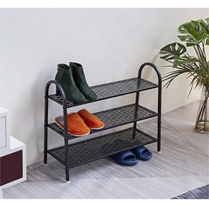 Luxury Gold Wrought Iron <b>Shoe</b> Rack Freestanding Metal <b>Shoe</b> Shelf Organizer For Entryway & <b>Space</b> <b>Saving</b> Home <b>Storage</b> Solution - Product Image 3