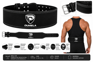 Ceinture de Soutien Haltérophilie Personnalisée DUMELA en Gros, 100mm, Épaisseur 13mm, Antidérapante, en Cuir de Vachette, Légère, Respirante, avec Boucle Carrée en Acier - Product Image 5