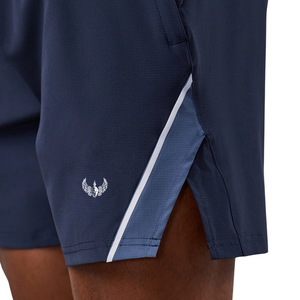 Pantalones Cortos Deportivos para Hombre, Color Azul Marino, con Abertura Lateral, Cintura Elástica con Cordón, para Gimnasio, Entrenamiento, Running, Ropa Deportiva Ligera - Product Image 3