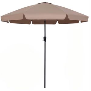 Ombrellone da Patio Marrone da 3m con Pulsante di Inclinazione e Manovella, Aste Ventilate in Fibra di Vetro, Materiale in Poliestere - Product Image 3