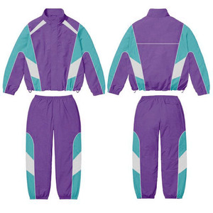 Ensemble de survêtement sportif réfléchissant pour homme en polyester personnalisé, 3 pièces, veste coupe-vent décontractée d'été, short et t-shirt - Product Image 5