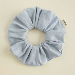 Woman <b>Hairband</b> Sky Blue Cotton Scrunchie Solid Color Soft Eco-Friendly Thick Elastic Hair Tie High-Quality Hair Accessories - Product Image 1