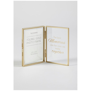 Luxury <b>Gold</b> Metal Photo <b>Frame</b> with Tempered Glass Cover for Home Decor Wedding Gift Modern Tabletop Display - Product Image 2