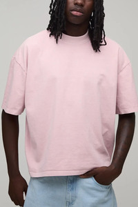 T-shirt Oversize à Imprimé Typographique, T-shirt Streetwear Graphique Épais, Impression Personnalisée au Dos, T-shirt Oversize en Coton Premium Coupe Boxy - Product Image 4