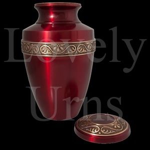 Urnas funerarias de latón escarlata al por mayor en 3 tamaños, medianas para adultos, contenedor conmemorativo para cenizas. - Product Image 3