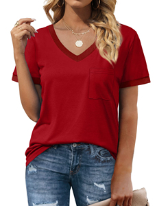 T-shirts en toile de haute qualité pour femmes, col en V, sublimation, grandes tailles, respirants, anti-boulochage, prix de gros du fabricant - Product Image 1