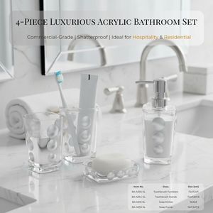 [Holar] Taiwan-made Commercial <b>Bathroom</b> <b>Accessories</b> 10oz Silver Dots Acrylic Soap Pump for Hotel Hospitality Supplies - Product Image 5