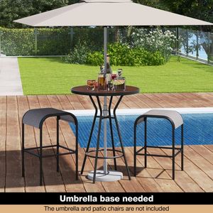 Tavolo da Bar da Esterno da 28 Pollici con Piano Effetto Legno per Arredamento da Giardino e Cortile - Product Image 1