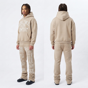 Conjunto de Sudadera con Capucha y Pantalones Deportivos Personalizados con Bordado, Conjunto Deportivo de Felpa Francesa para Hombre, Sudadera con Capucha de Algodón de 400 g/m², Conjunto Deportivo Extra Grande para Hombre - Product Image 5