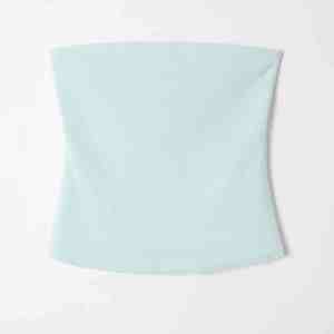 เสื้อกล้ามถักไหมพรมสีฟ้าอ่อนสำหรับผู้หญิง แบบไม่มีสาย สีพื้น เรียบง่าย ระบายอากาศได้ดี ผสมผสานผ้าสแปนเด็กซ์และผ้าฝ้าย เหมาะสำหรับโยคะและฟิตเนส - Product Image 5