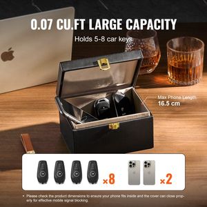 Faraday Key Safe Protector Bloqueo de señal Almacenamiento en el hogar y organización para 5 ~ 8 llaves de coche Modelo de seguridad mejorada D0100HRS026 - Product Image 5