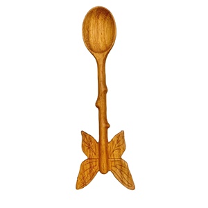 Wooden Butterfly <b>Spoon</b> OEM Supplier Vietnam Natural Wood Material For Cooking <b>Serving</b> Kitchen Tool Engraved Logo Supply - Product Image 1