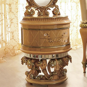 Ensemble de chambre à coucher de luxe français, style antique européen, taille King Size, personnalisable, en acajou massif sculpté à la main, mobilier de maison - Product Image 6