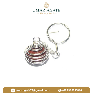 Llavero de Cuarzo Natural Transparente Umar Agate con Mosquetón Enrollado en Alambre - Ligero, Impermeable, Portátil, Ideal para Regalo - Product Image 2