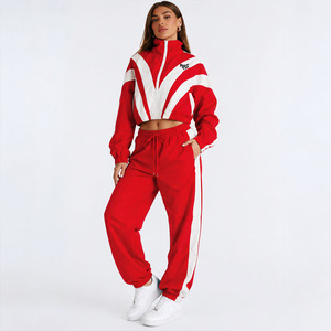 Customize Windbreaker Nylon Tracksuit Custom Nylon Windbreaker Tracksuit Color <b>Block</b> Activewear OEM Waterproof Windproof Hoodies - Product Image 3