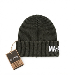 Gorro de Punto Acanalado Verde Oliva Personalizado, Gorro de Invierno Cálido con Puño y Logotipo Bordado - Product Image 2