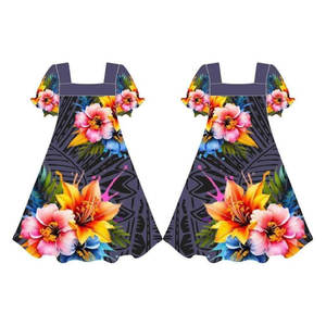 Vestido de Mujer Talla Grande con Estampado Personalizado por Sublimación, Estilo Islas del Pacífico, Vestido Mumu de Micronesia - Product Image 4